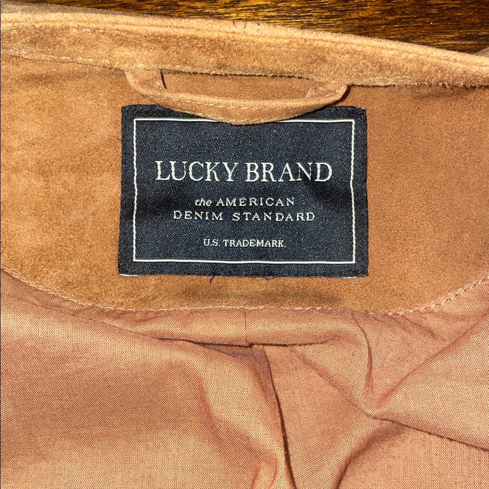 Lucky Brand Camel Suede Jacket Size M - Picture 6 of 13